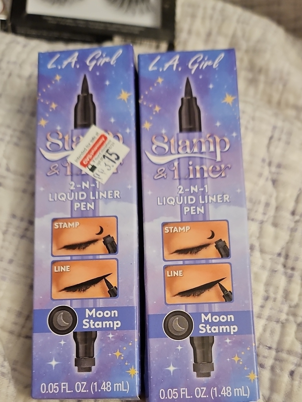 L.A. Girl Moon Stamp 2-in-1 Liquid Liner Pen - Purple Packaging